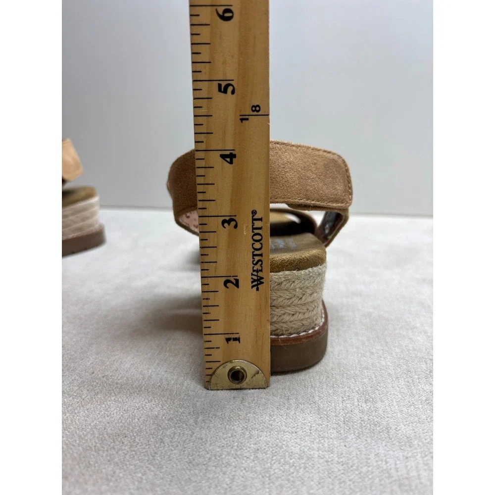 Bobs Skechers Sandals Womens 7.5 Brown Wedge Memory Foam Desert Chill Vegan